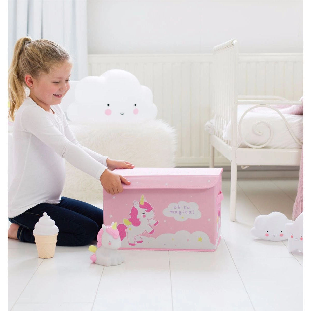 A Little Lovely Company Pop Up Storage Box Unicorn