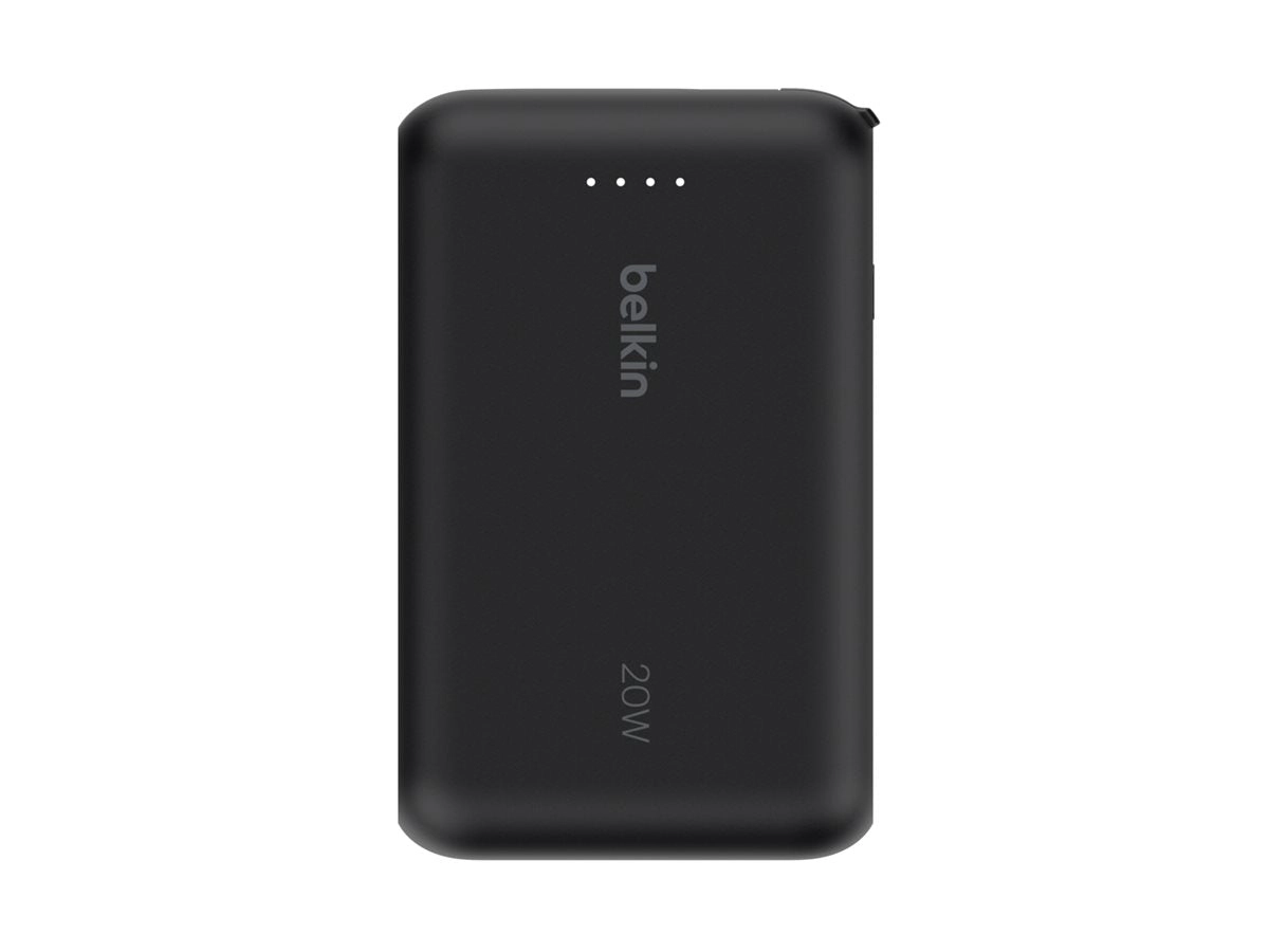 Belkin BoostCharge - Power bank - with integrated cable - 10000 mAh - 20 Watt - Fast Charge - 2 output connectors (24 pin USB-C) BPB021FQBK