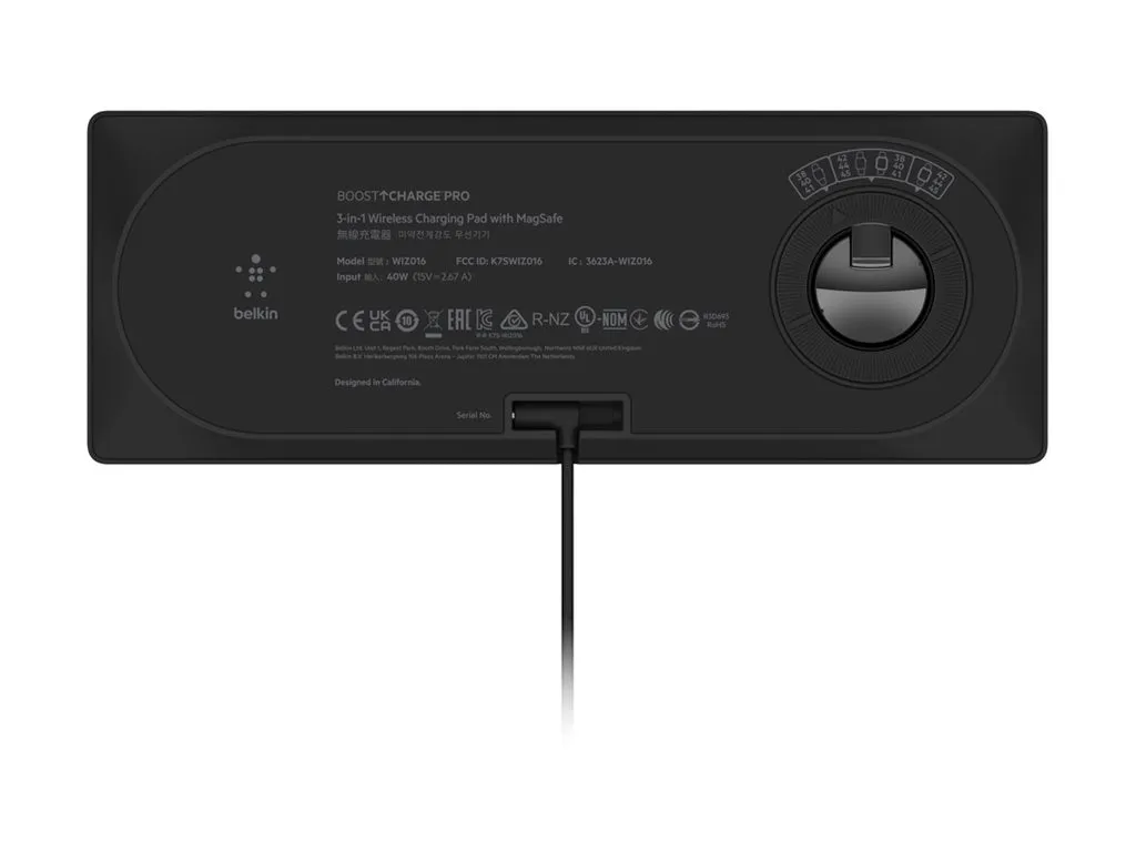 Belkin BoostCharge Pro 3-in-1 - Wireless charging pad - Fast Charge - black - for Apple AirPods; AirPods Pro; iPhone 12, 13; WIZ016TTBK