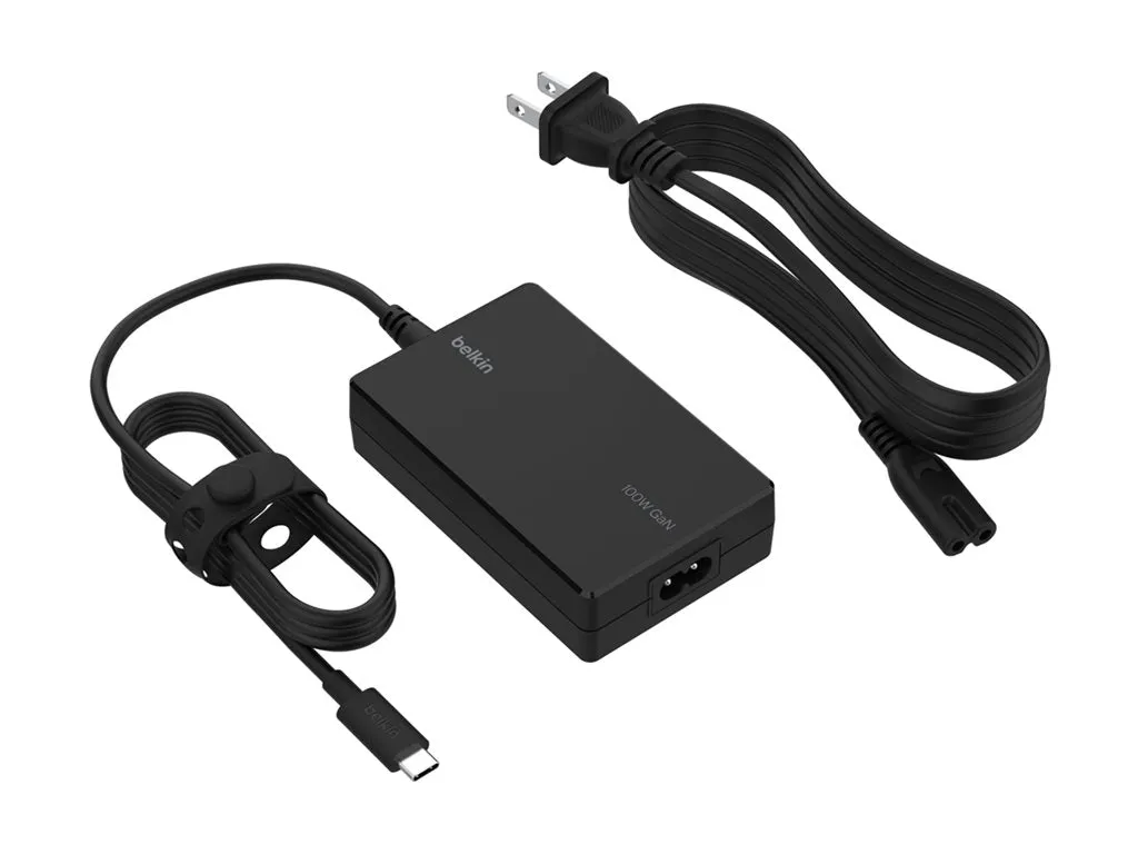 Belkin Connect - Power adapter - GaN technology - 100 Watt - PD (24 pin USB-C) - black INC016TTBK