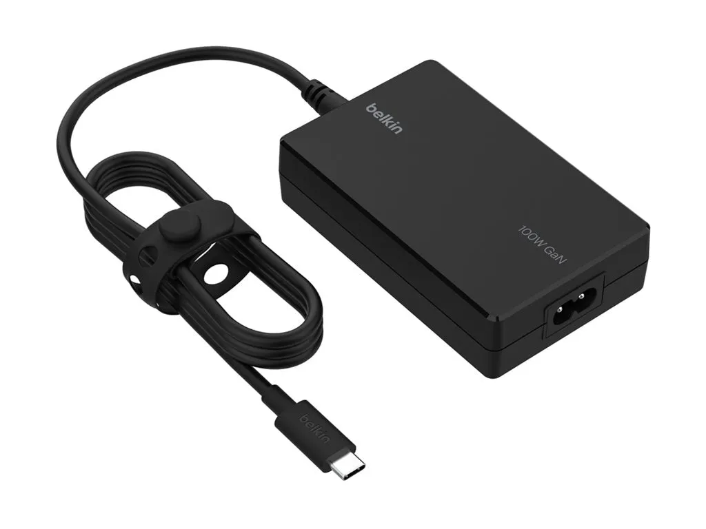 Belkin Connect - Power adapter - GaN technology - 100 Watt - PD (24 pin USB-C) - black INC016TTBK