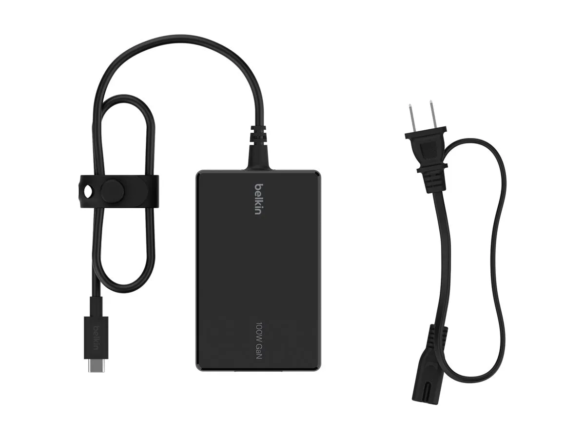 Belkin Connect - Power adapter - GaN technology - 100 Watt - PD (24 pin USB-C) - black INC016TTBK
