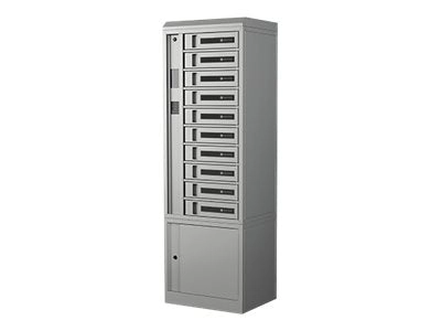 Bretford TechGuard Connect Locker TCLA7S100EF11 - Cabinet unit - for 10 notebooks/tablets/eBook reader - lockable - steel - platinum TCLAKS110EF11