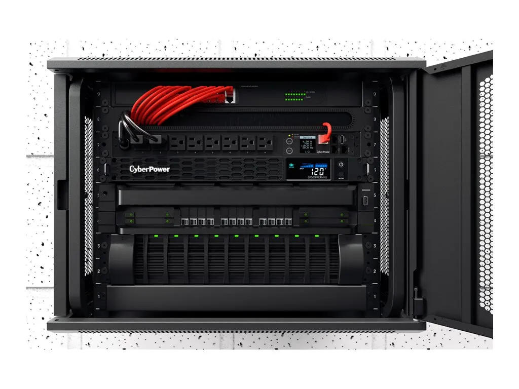 CyberPower PFC Sinewave Series CP500PFCRM1U - UPS (rack-mountable) - AC 120 V - 300 Watt - 500 VA - 7 Ah - USB, serial - output