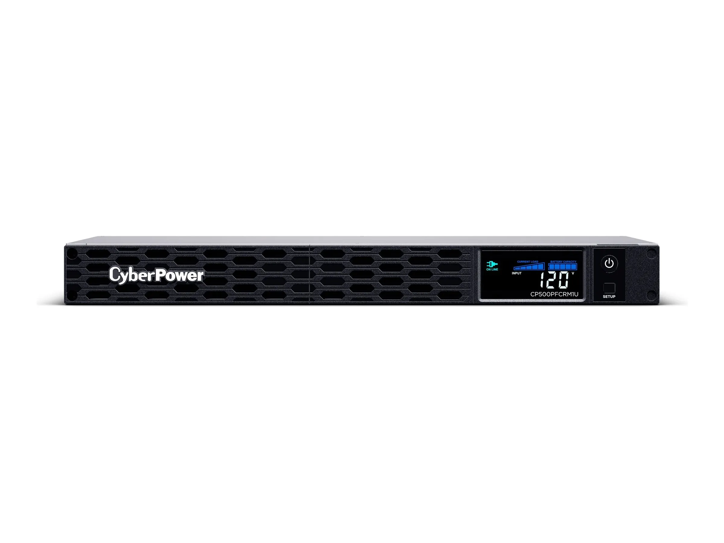 CyberPower PFC Sinewave Series CP500PFCRM1U - UPS (rack-mountable) - AC 120 V - 300 Watt - 500 VA - 7 Ah - USB, serial - output