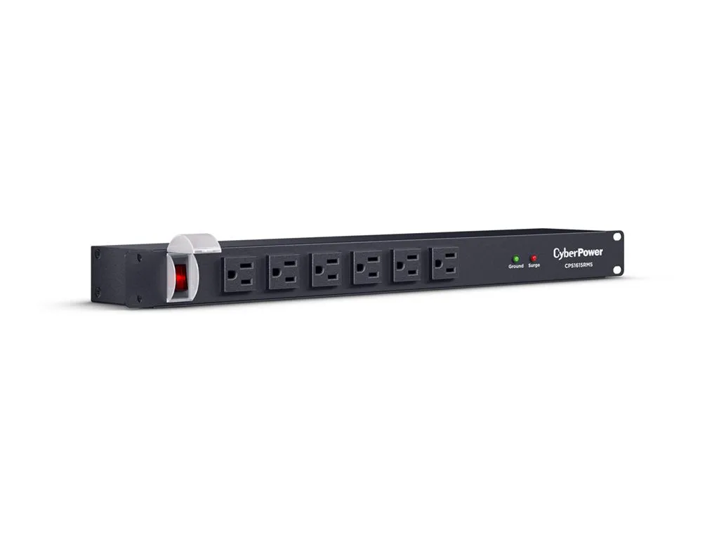 CyberPower Rackbar CPS1615RMS - Surge protector (rack-mountable) - AC 125 V - output connectors: 16 - 1U - 6 ft cord - black
