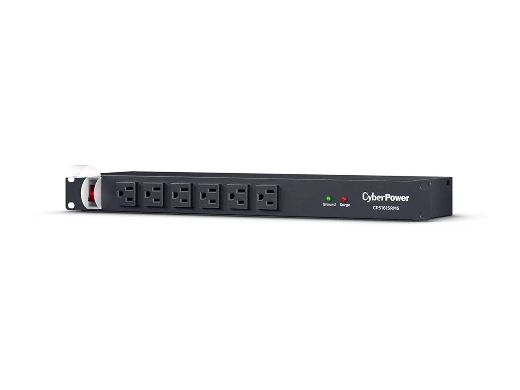 CyberPower Rackbar CPS1615RMS - Surge protector (rack-mountable) - AC 125 V - output connectors: 16 - 1U - 6 ft cord - black