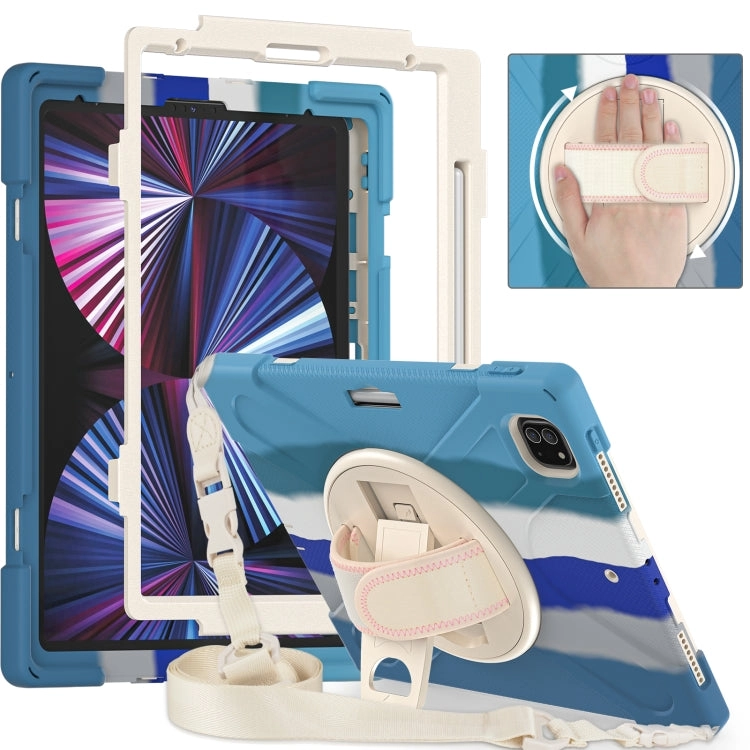 For iPad Pro 12.9 2021 Silicone   PC Protective Tablet Case with Holder  Shoulder