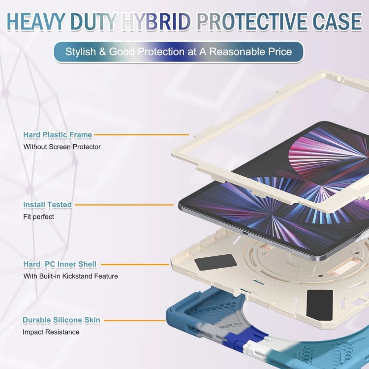 For iPad Pro 12.9 2021 Silicone   PC Protective Tablet Case with Holder  Shoulder