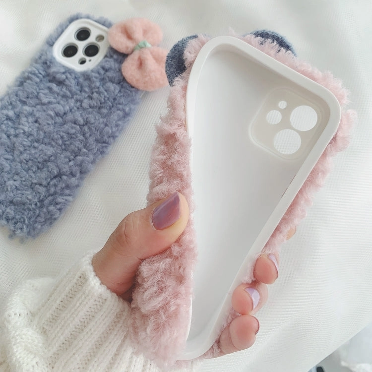 For iPhone 11 Bowknot Plush Soft Protective Case