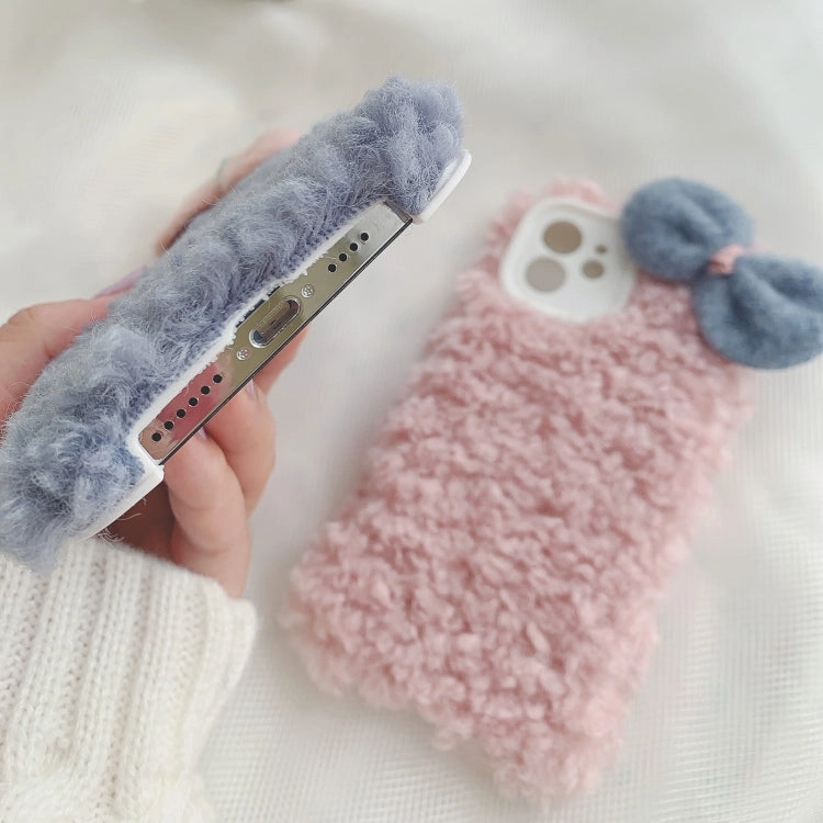 For iPhone 11 Bowknot Plush Soft Protective Case