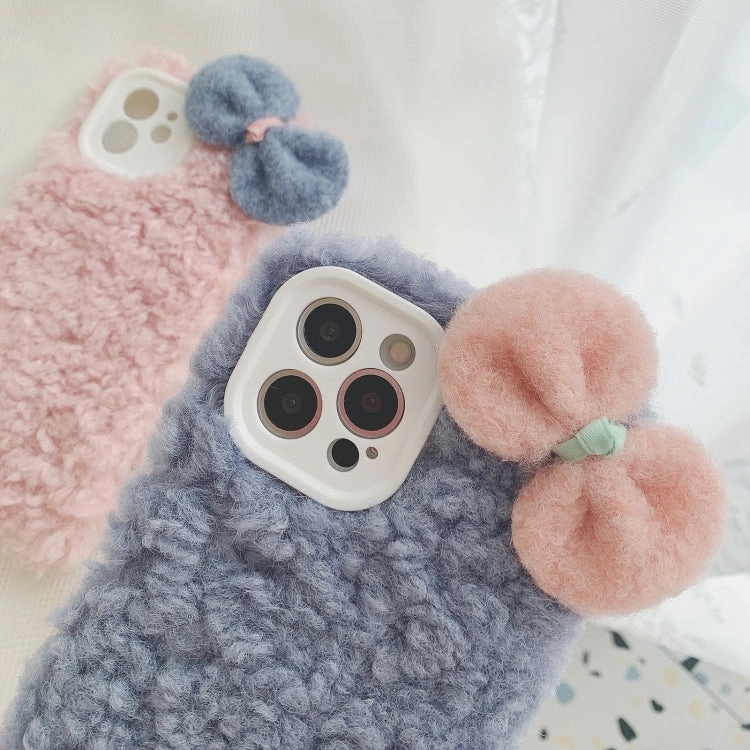 For iPhone 11 Bowknot Plush Soft Protective Case