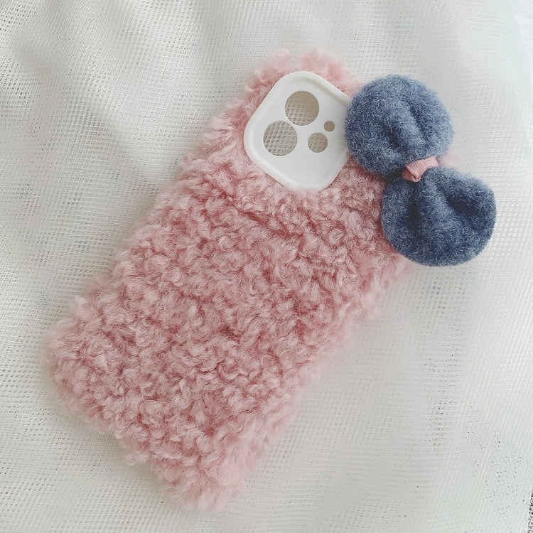 For iPhone 11 Bowknot Plush Soft Protective Case