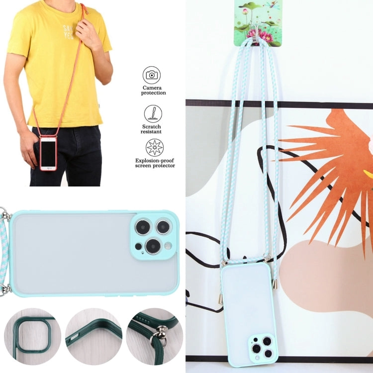 For iPhone 11 Candy Transparent Phone Case with Lanyard