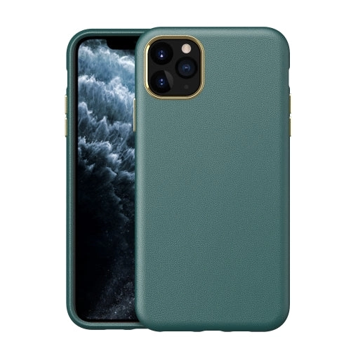 For iPhone 11 Electroplating Leather Texture PC   TPU Shockproof Case