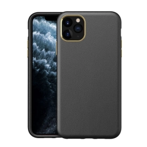 For iPhone 11 Electroplating Leather Texture PC   TPU Shockproof Case