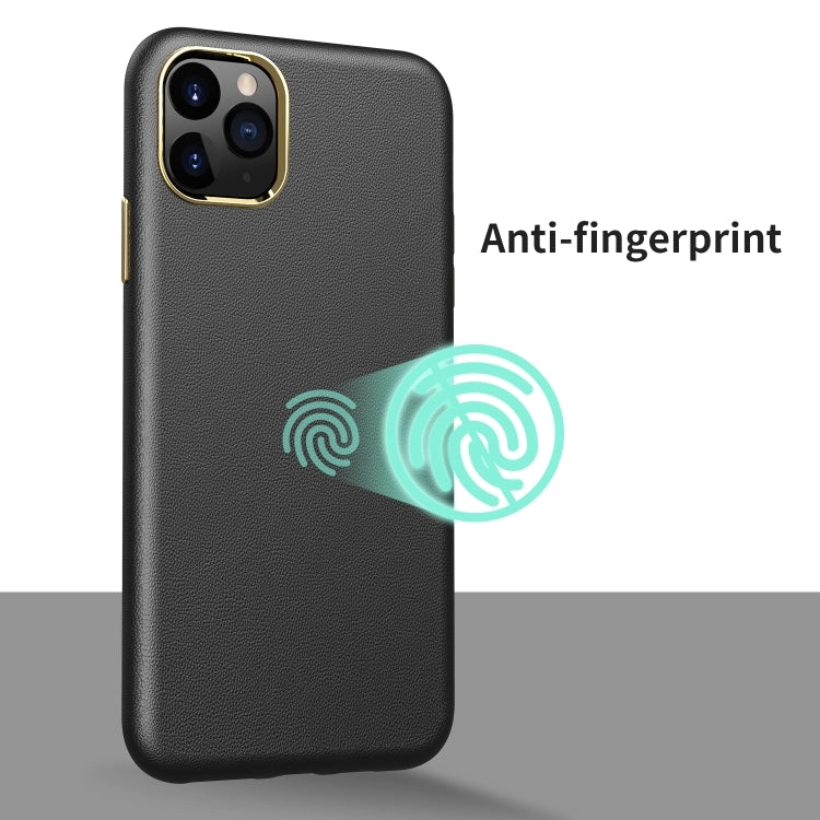 For iPhone 11 Electroplating Leather Texture PC   TPU Shockproof Case