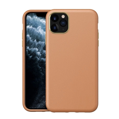 For iPhone 11 Electroplating Leather Texture PC   TPU Shockproof Case