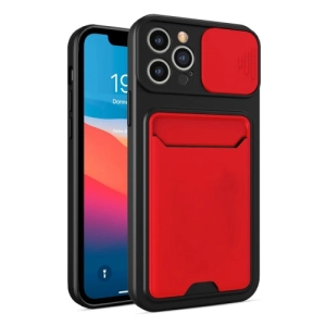 For iPhone 11 Sliding Camera Cover Design TPU   PC Shockproof Phone Case with Card Slot