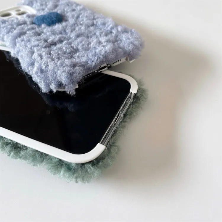 For iPhone 12 Plush Heart Soft Protective Case