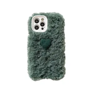 For iPhone 12 Plush Heart Soft Protective Case