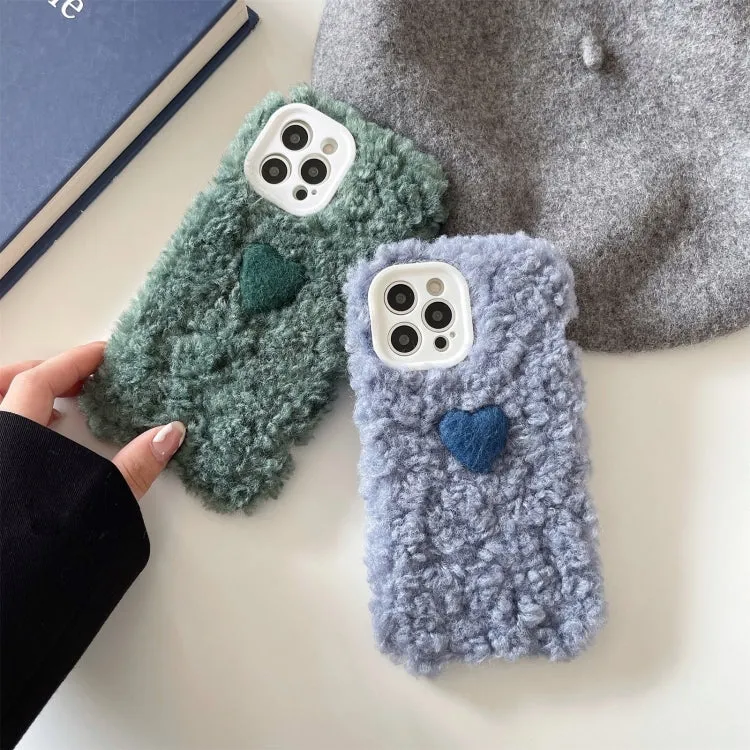 For iPhone 12 Plush Heart Soft Protective Case