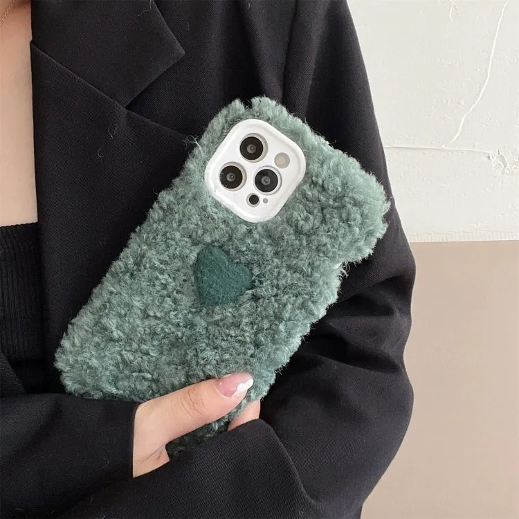 For iPhone 12 Plush Heart Soft Protective Case