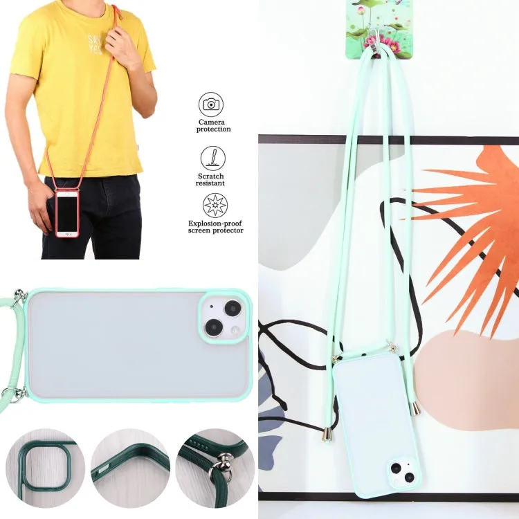 For iPhone 13 Candy Transparent Phone Case with Lanyard