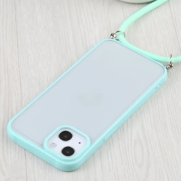 For iPhone 13 Candy Transparent Phone Case with Lanyard