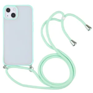 For iPhone 13 Candy Transparent Phone Case with Lanyard