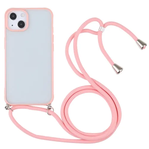 For iPhone 13 Candy Transparent Phone Case with Lanyard