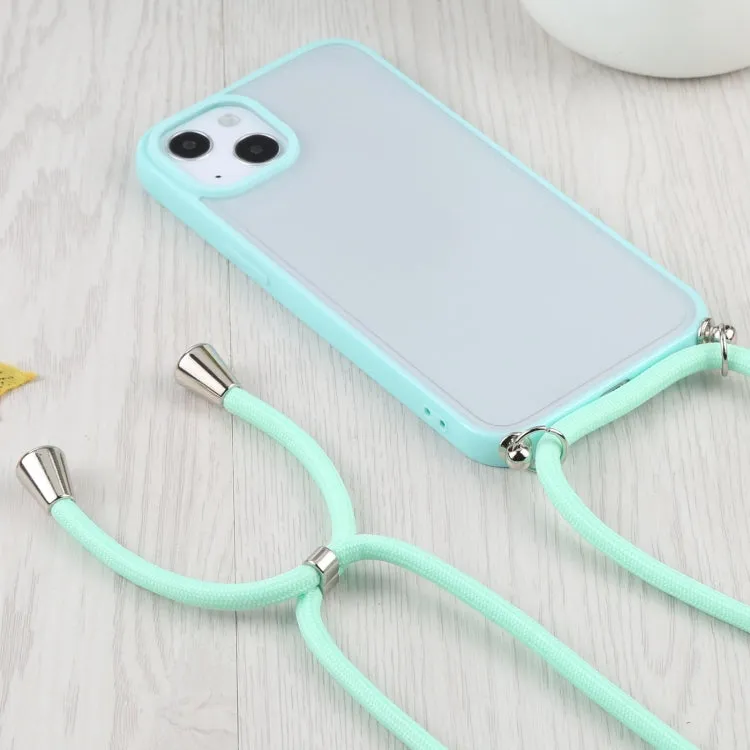 For iPhone 13 Candy Transparent Phone Case with Lanyard
