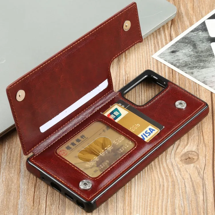 For Samsung Galaxy Note20 FLOVEME Crazy Horse Texture Horizontal Flip Leather Protective Case with