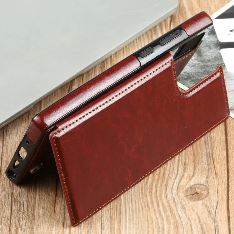 For Samsung Galaxy Note20 FLOVEME Crazy Horse Texture Horizontal Flip Leather Protective Case with