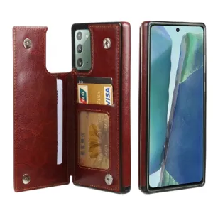 For Samsung Galaxy Note20 FLOVEME Crazy Horse Texture Horizontal Flip Leather Protective Case with