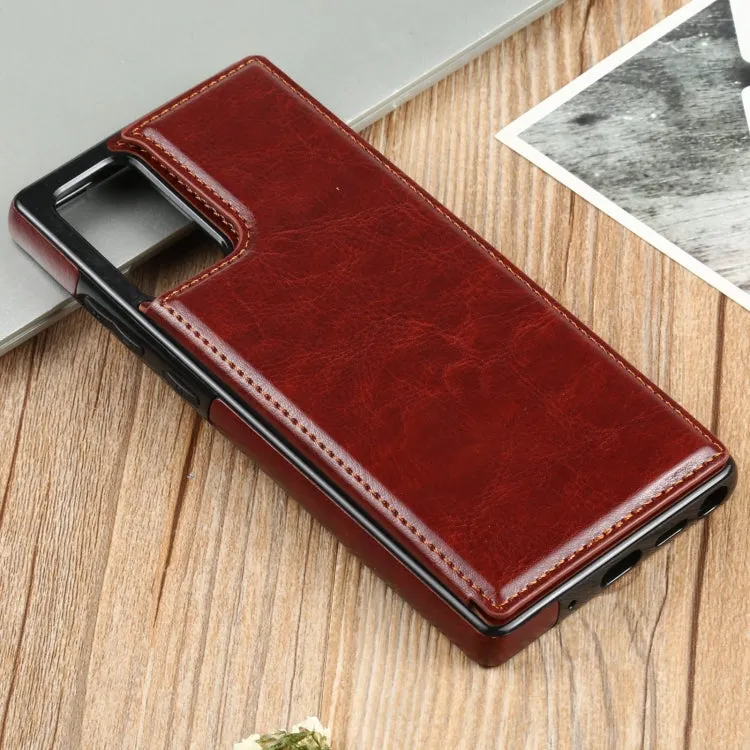 For Samsung Galaxy Note20 FLOVEME Crazy Horse Texture Horizontal Flip Leather Protective Case with