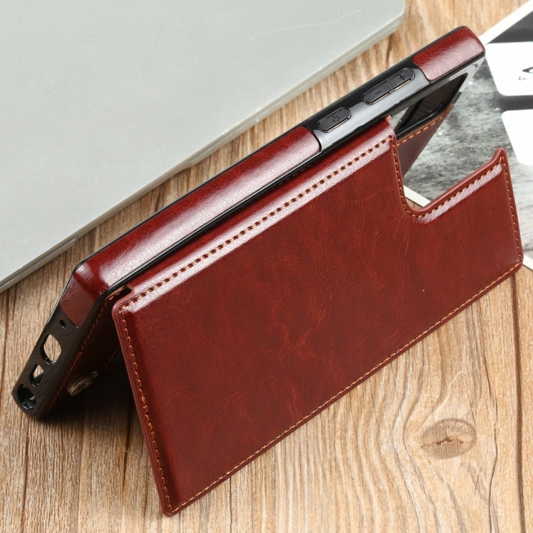 For Samsung Galaxy Note20 FLOVEME Crazy Horse Texture Horizontal Flip Leather Protective Case with