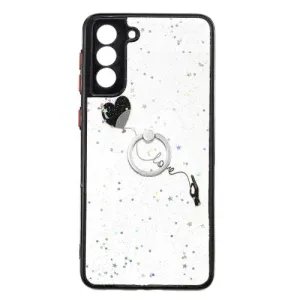 For Samsung Galaxy S21  5G Colored Drawing Starry Sky Epoxy TPU Shockproof Case with Ring