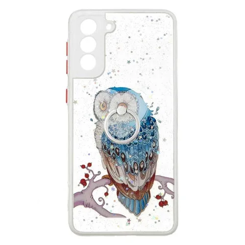 For Samsung Galaxy S21  5G Colored Drawing Starry Sky Epoxy TPU Shockproof Case with Ring