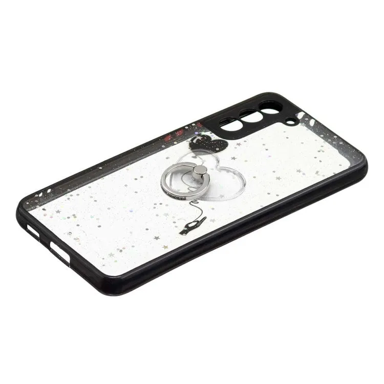 For Samsung Galaxy S21  5G Colored Drawing Starry Sky Epoxy TPU Shockproof Case with Ring