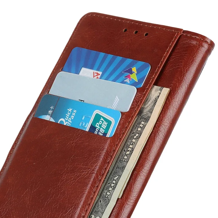For Samsung Galaxy S22 5G Copper Buckle Nappa Texture Horizontal Flip Leather Case with Holder