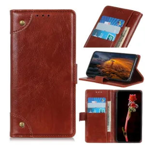 For Samsung Galaxy S22 5G Copper Buckle Nappa Texture Horizontal Flip Leather Case with Holder