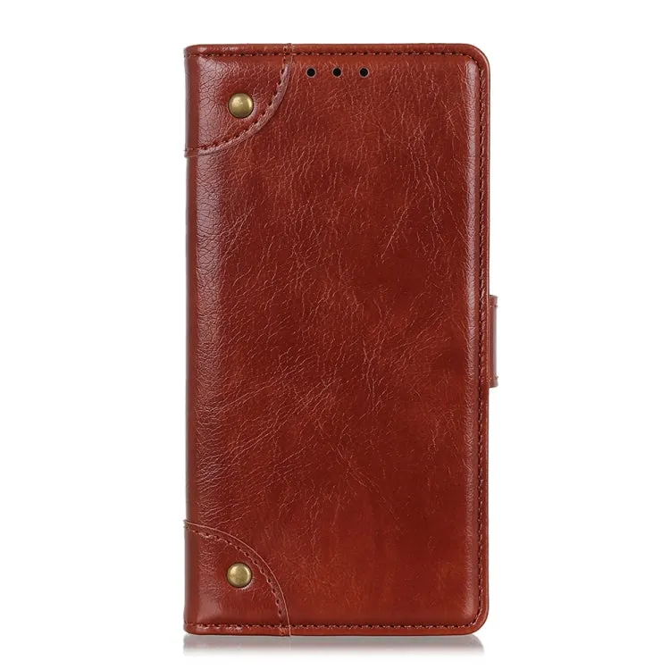 For Samsung Galaxy S22 5G Copper Buckle Nappa Texture Horizontal Flip Leather Case with Holder