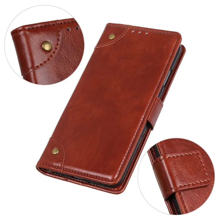 For Samsung Galaxy S22 5G Copper Buckle Nappa Texture Horizontal Flip Leather Case with Holder