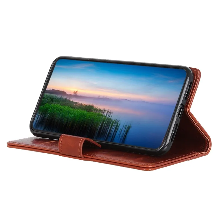 For Samsung Galaxy S22 5G Copper Buckle Nappa Texture Horizontal Flip Leather Case with Holder
