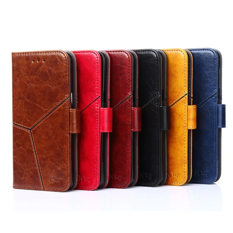 For Samsung Galaxy S22 5G Geometric Stitching Horizontal Flip Leather Case with Holder  Card