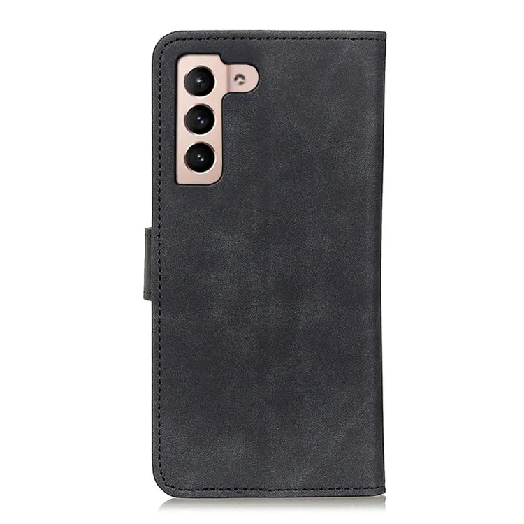 For Samsung Galaxy S22 5G KHAZNEH Retro Texture PU   TPU Horizontal Flip Leather Case with Holder