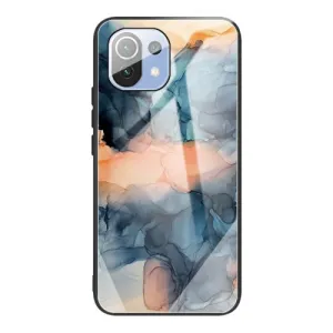 For Xiaomi Mi 11 Abstract Marble Pattern Glass Protective Case(Abstract