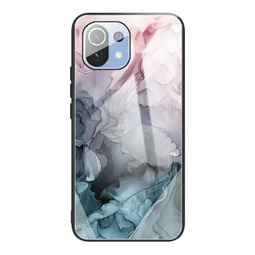 For Xiaomi Mi 11 Abstract Marble Pattern Glass Protective Case(Abstract