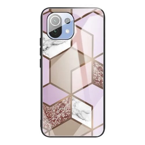 For Xiaomi Mi 11 Abstract Marble Pattern Glass Protective Case(Abstract